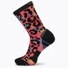 Merrell Women's Cushioned Trail Runner Leopard Print Crew Sock