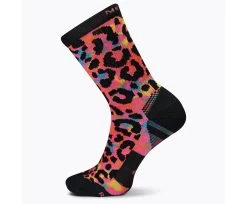 Merrell Women's Cushioned Trail Runner Leopard Print Crew Sock